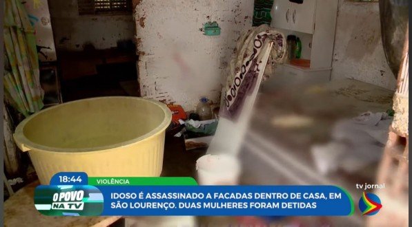 Imagem de local onde idoso foi morto a facadas em São Lourenço da Mata