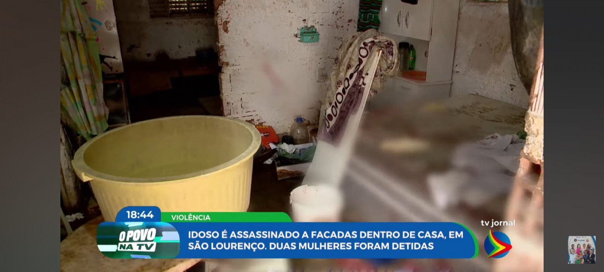 Imagem de local onde idoso foi morto a facadas em São Lourenço da Mata