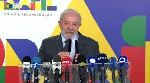 Lula em entrevista coletiva no Palácio do Planalto no dia 3 de junho