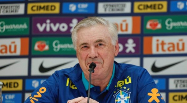 Carlo Ancelotti em entrevista coletiva da Seleção Brasileira
