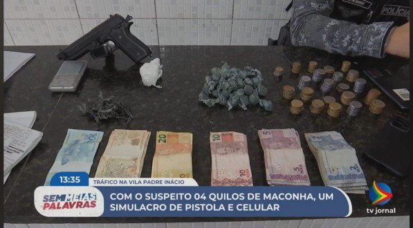 Imagem de apreensão policial em ocorrência em Caruaru