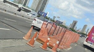 Obra interminável no viaduto Capitão Temudo