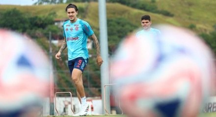 Imagem de Pedro, em treino no Flamengo