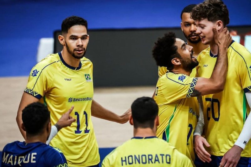 A Seleção masculina de vôlei.
