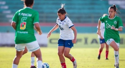 O Bahia empatou em 2&#215;2 com o Juventude, em partida válida pela 15ª rodada do Campeonato Brasileiro Feminino, disputada no Estádio Alberto Oliveira, em Feira de Santana, na tarde desta quarta-feira (18). O Tricolor começou melhor e chegou a sair na frente do placar, com o gol da atacante Cássia, ainda no primeiro tempo.&#160; Porém, [&#8230;]
