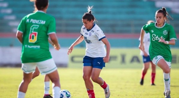 O Bahia empatou em 2&amp;#215;2 com o Juventude, em partida válida pela 15ª rodada do Campeonato Brasileiro Feminino, disputada no Estádio Alberto Oliveira, em Feira de Santana, na tarde desta quarta-feira (18). O Tricolor começou melhor e chegou a sair na frente do placar, com o gol da atacante Cássia, ainda no primeiro tempo.&amp;#160; Porém, [&amp;#8230;]