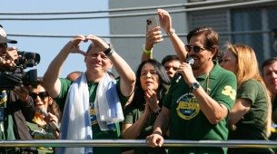 Tarcísio de Freitas, governador de São Paulo, quando participou da Marcha para Jesus