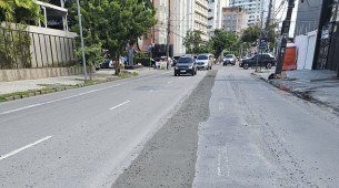 Asfalto esfarelando no Pina