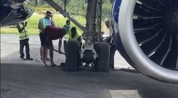 Aeronave afunda parcialmente em pátio do Aeroporto de Noronha; primeira etapa da requalificação foi entregue em fevereiro