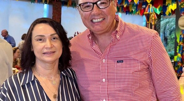 Neia e Rui Silva, no aniversário de João Carlos Paes Mendonça