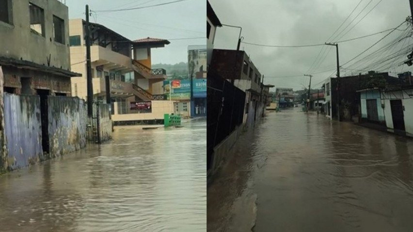 Chuvas provocaram inundações e alagamentos em Igarassu