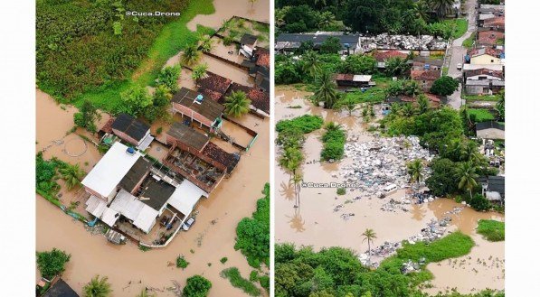 Igarassu ficou debaixo d'água com as fortes chuvas que comçaram a cair na sexta-feira (27)