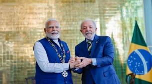 primeiro-ministro da Índia, Narendra Modi, e o presidente Lula