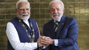 Presidente da Rep&uacute;blica Luiz In&aacute;cio Lula da Silva recebeu, nesta ter&ccedil;a-feira (8), em Bras&iacute;lia, o primeiro-ministro da &Iacute;ndia, Narendra Modi