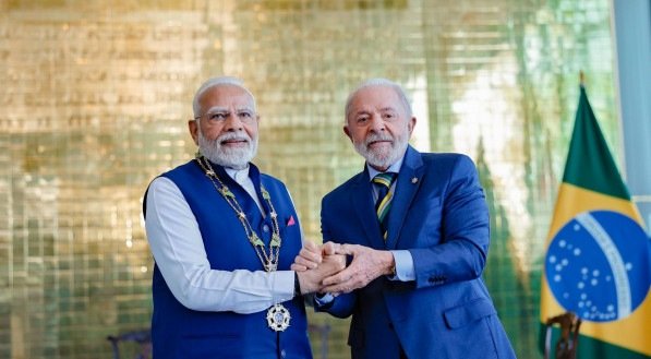 primeiro-ministro da Índia, Narendra Modi, e o presidente Lula