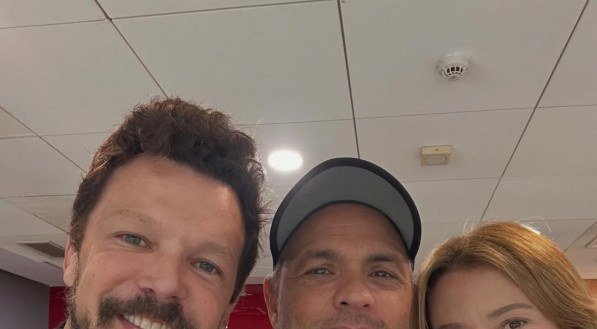 Guilherme Berenguer, Alexandre Avancini e Juliana Didone, de ‘A Vida de Jó’