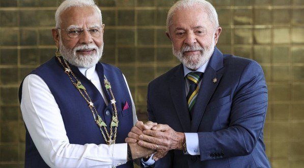 Presidente da Rep&uacute;blica Luiz In&aacute;cio Lula da Silva recebeu, nesta ter&ccedil;a-feira (8), em Bras&iacute;lia, o primeiro-ministro da &Iacute;ndia, Narendra Modi