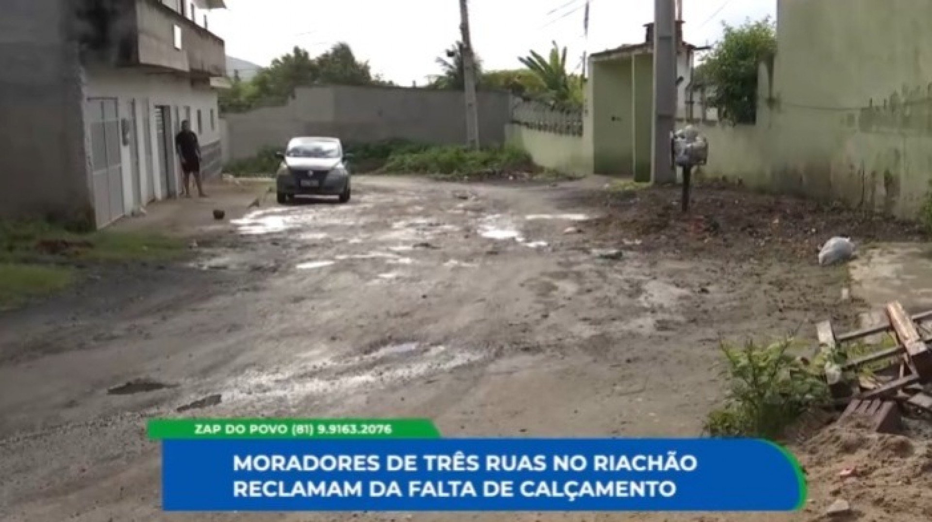 Falta de saneamento e calçamento afeta moradores e comércio no bairro Riachão, em Caruaru