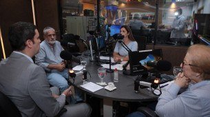 Debate na Radio Jornal. Tânia Bacelar e Armando Bisneto