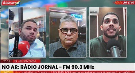 Participação de Marcelo Cabo, técnico do Santa Cruz, no Fórum Esportivo, da Rádio Jornal