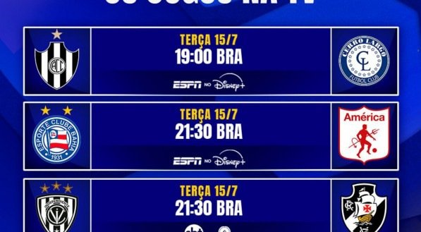 Jogos de hoje (15/07) da Copa Sul-Americana 2025