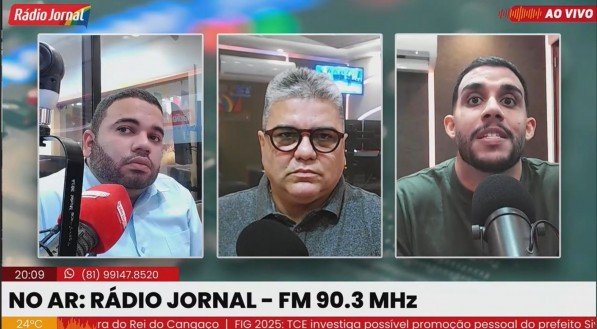Participação de Marcelo Cabo, técnico do Santa Cruz, no Fórum Esportivo, da Rádio Jornal