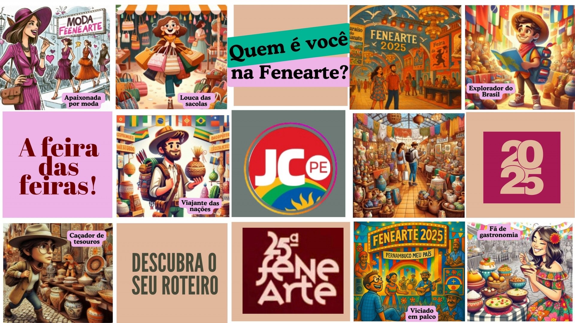 Quem é você na Fenearte? Descubra seu perfil e faça um roteiro personalizado pela feira