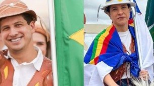 João Campos e Raquel Lyra na Missa do Vaqueiro, em Serrita