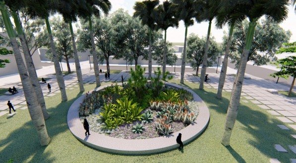 Imagem do projeto de requalificação da Praça do Arsenal