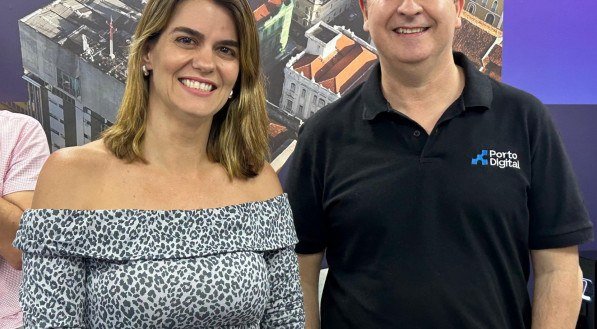 A chefe do Recentro, Ana Paula Vilaça, e o presidente do Porto Digital, Pierre Lucena, no evento de 25 anos da instituição 