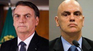 O ex-presidente Jair Bolsonaro e  Alexandre de Moraes,
Ministro do Supremo Tribunal Federal do Brasil
