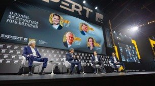 Tarcísio de Freitas (Republicanos - governador de São Paulo), Ratinho Júnior (PSD - governador do Paraná), Ronaldo Caiado (União Brasil - governador de Goiás) participaram da Expert XP 2025