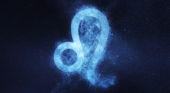 Leo Zodiac Sign. Abstract night sky background