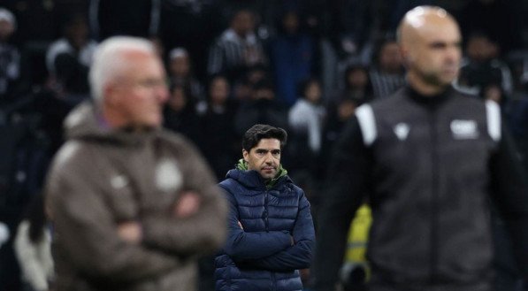 Abel Ferreira durante o Derby da Copa do Brasil. (Foto: Cesar Greco/Palmeiras).