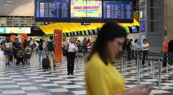Movimentação de passageiros no Aeroporto de Congonhas, em Campo Belo, zona sul da capital
