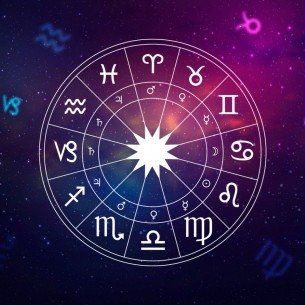 Círculo dos signos do zodíaco astrológico. Ilustração vetorial