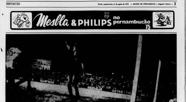 Página caderno esportivo do Diario de Pernambuco, de 1975