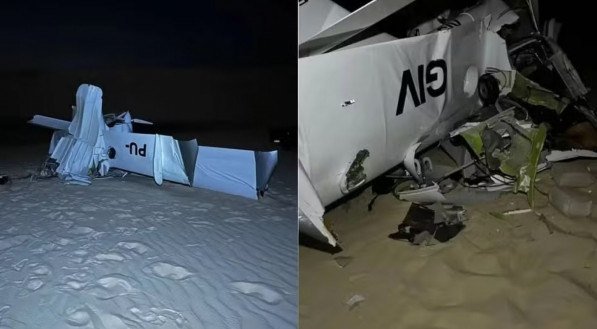 Aeronave era anfíbia, capaz de operar tanto em superfícies sólidas quanto aquáticas