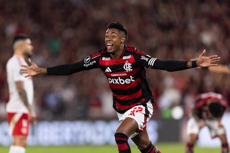 Bruno Henrique, atacante do Flamengo e autor do gol sobre o Internacional pela Libertadores