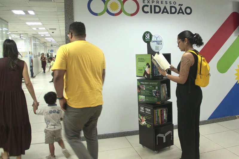 Expressoteca funcionando em uma unidade do Expresso Cidadão