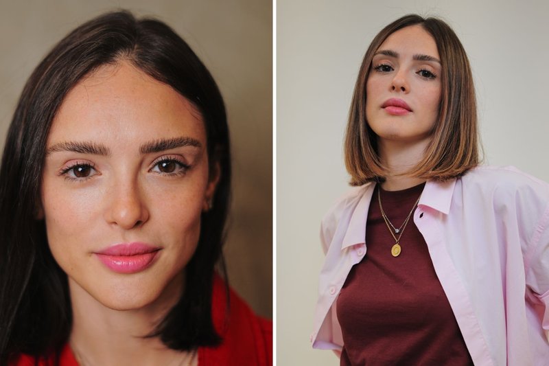 Antes da transformação e depois da transformação de Isabelle Drummond