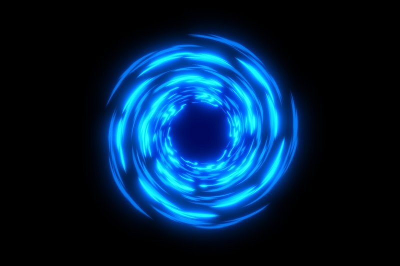 Imagem de portal circular azul de incandescência abstrato