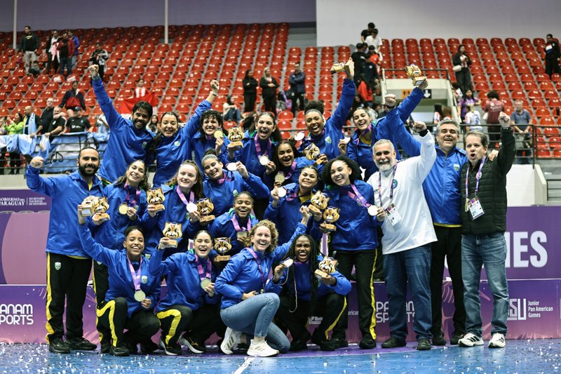 2025.08.14 - Jogos Pan-Americanos Júnior Assunção 2025 - Handebol feminino semifinal - O TimeBrasil vence a Argentina e conquista a medalha de ouro. Foto: Ana Patricia/COB.