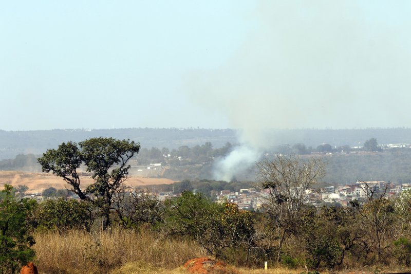 Fumaça de queimada durante o calor e a baixa umidade em Brasília