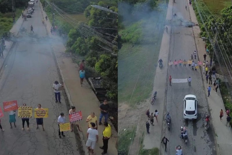 Moradores de Barra de Jangada protestam contra infraestrutura precária