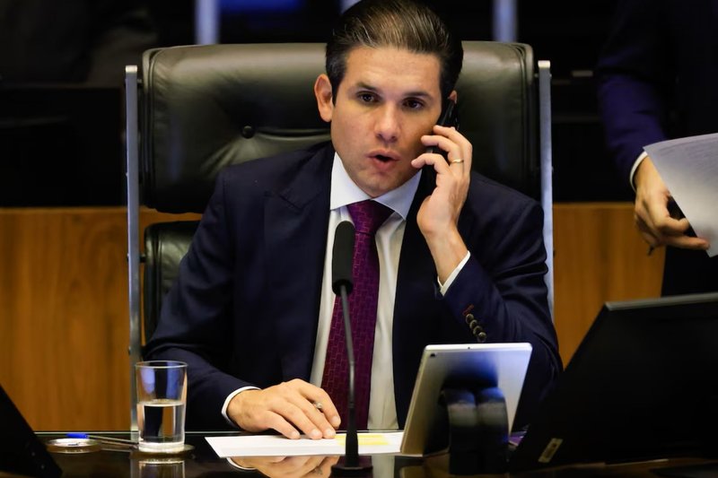 O presidente da Câmara, Hugo Motta