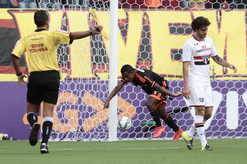 Imagem de comemoração de gol do Sport no Campeonato Brasileiro 2015