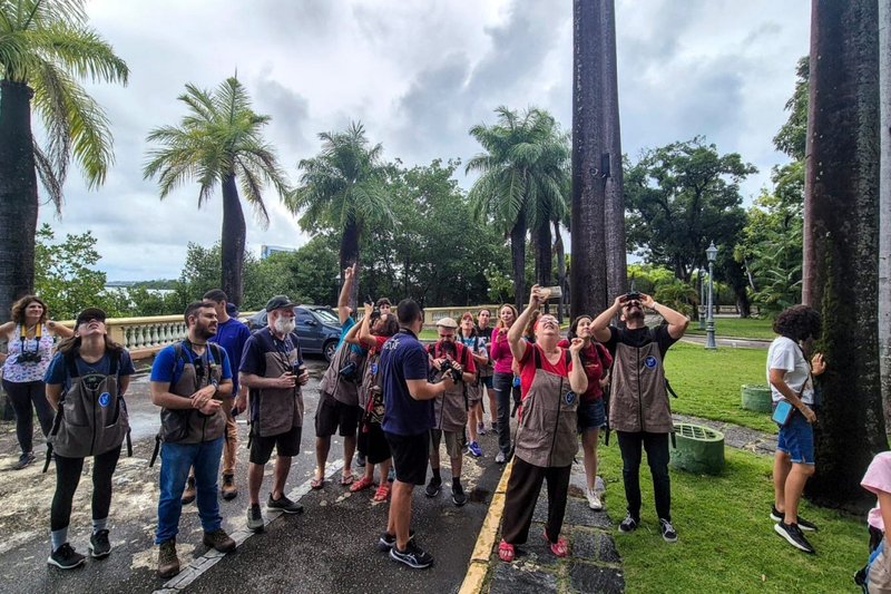 Imagem da última edição do Vem Passarinhar Recife, na Praça da República e Palácio do Governo de Pernambuco