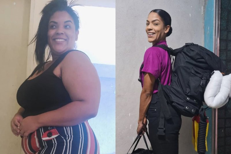 A cirúrgia bariátrica foi um capítulo importante da trajetória de Melissa Santana, que hoje atua como bombeira e tem uma rotina mais saudável