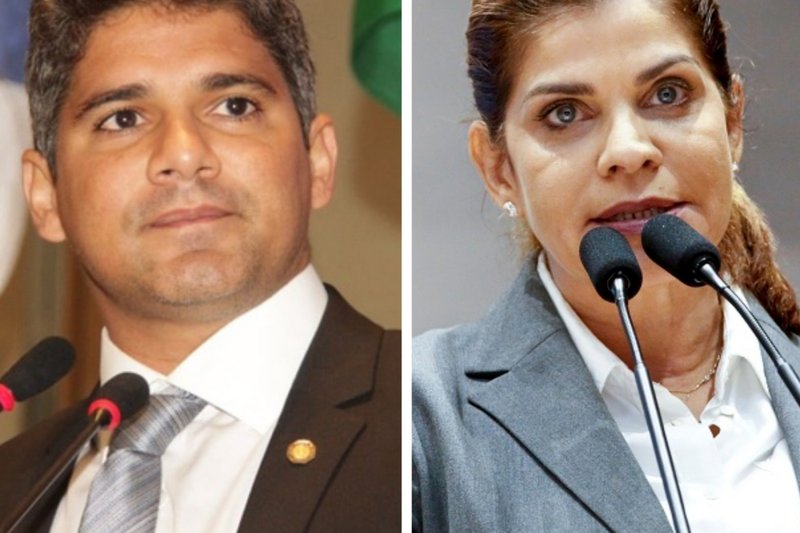 O deputado Renato Antunes(PL) e a deputada Socorro Pimentel (União), líder do governo na Alepe
